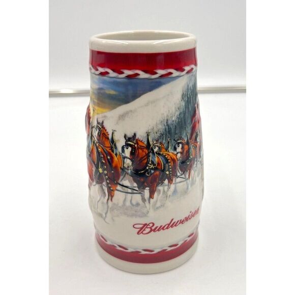 Budweiser Holiday Stein 2010 Clydesdale Dashing Through The Snow - Picture 3 of 11